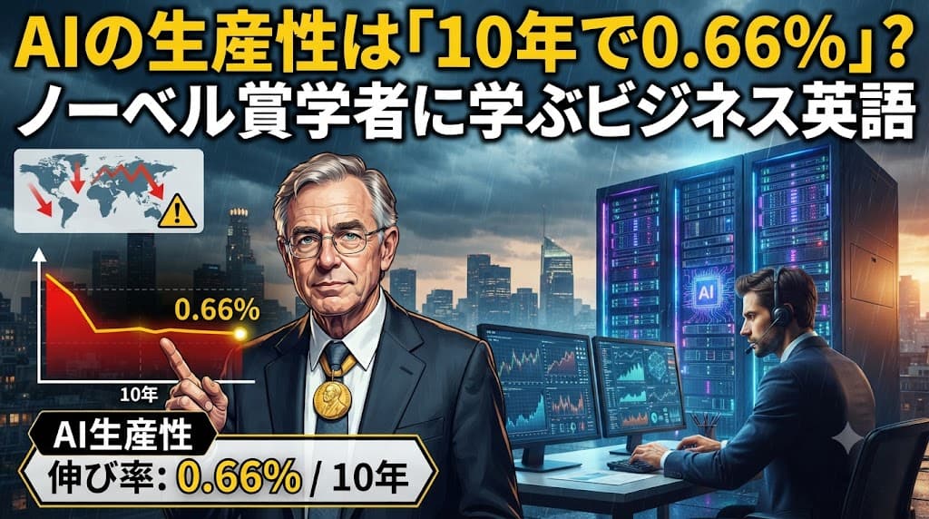 AIの生産性は「10年で0.66%」?ノーベル賞学者に学ぶビジネス英語