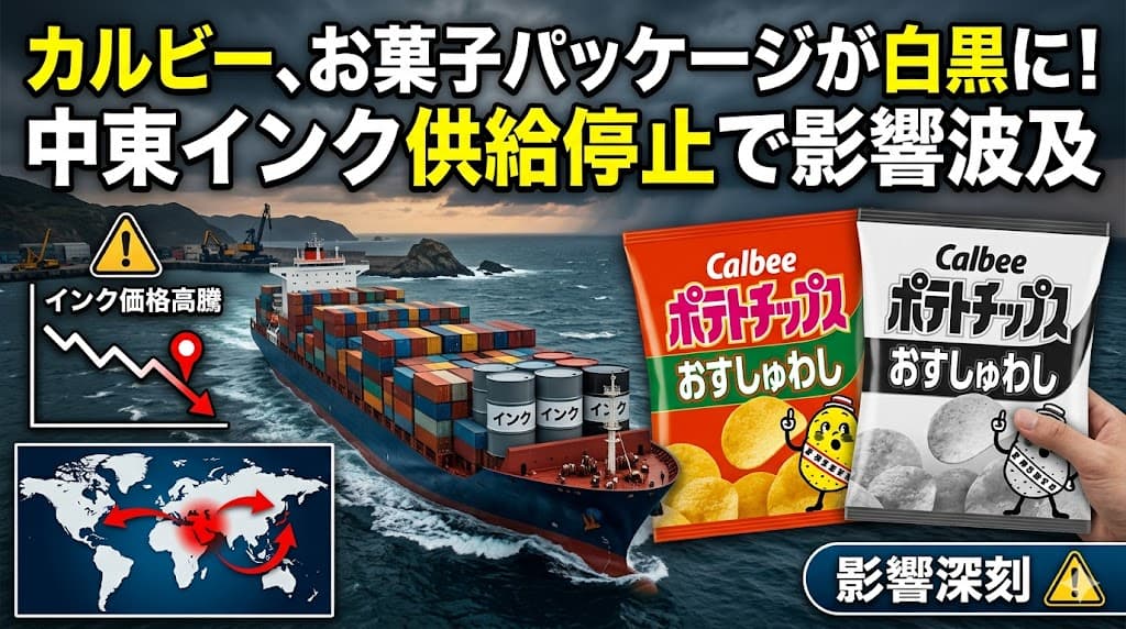 カルビーが包装を白黒化|中東情勢とサプライチェーンを学ぶビジネス英語教材