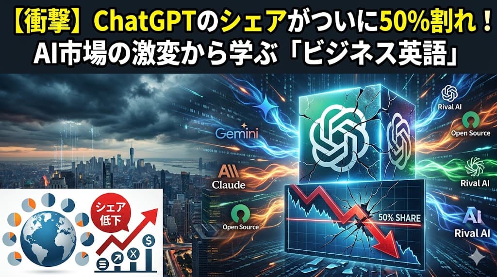 ChatGPTのシェアが50%割れ|AI市場ニュースで学ぶビジネス英語