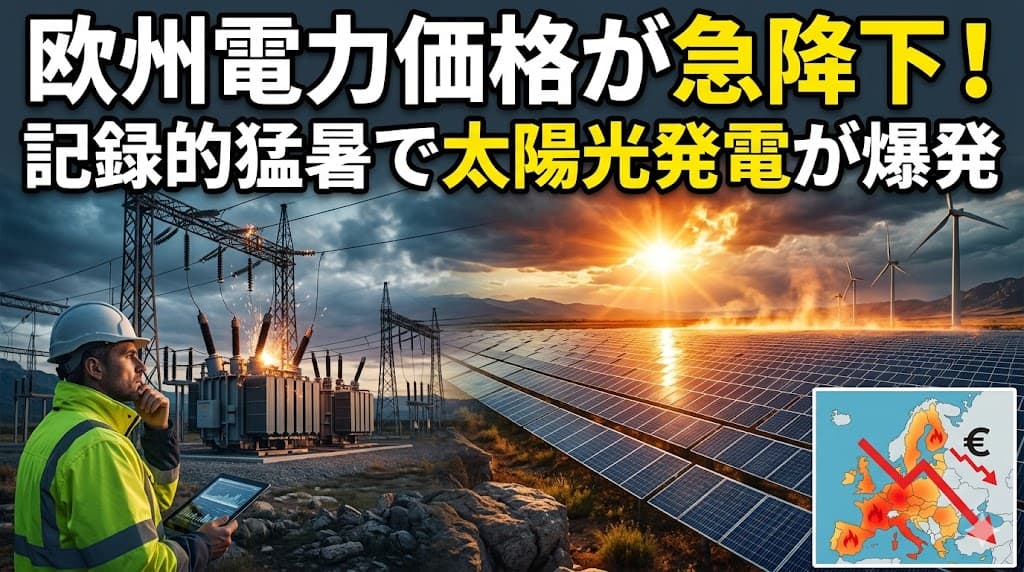欧州電力価格マイナス転落|熱波と再エネで学ぶビジネス英語