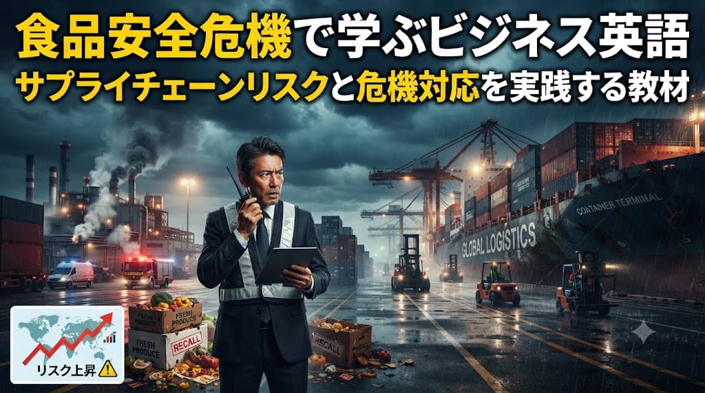 食品安全危機で学ぶビジネス英語|サプライチェーンリスクと危機対応を実践する教材