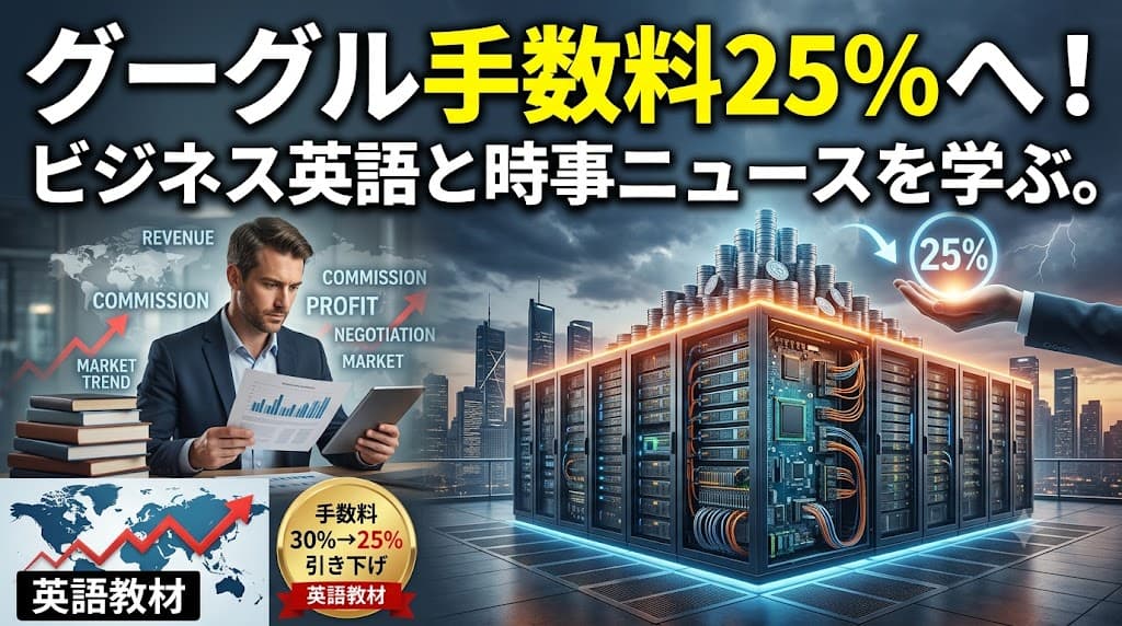 Googleアプリ手数料30%→25%引き下げで学ぶビジネス英語|時事ニュース教材