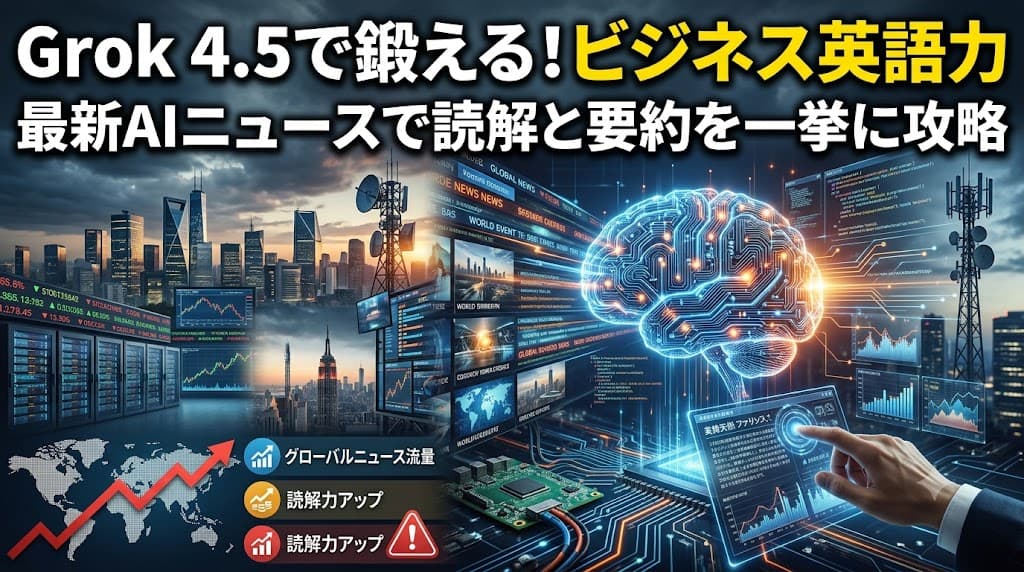 Grok 4.5で学ぶビジネス英語|AI最新ニュースで鍛える読解と要約力