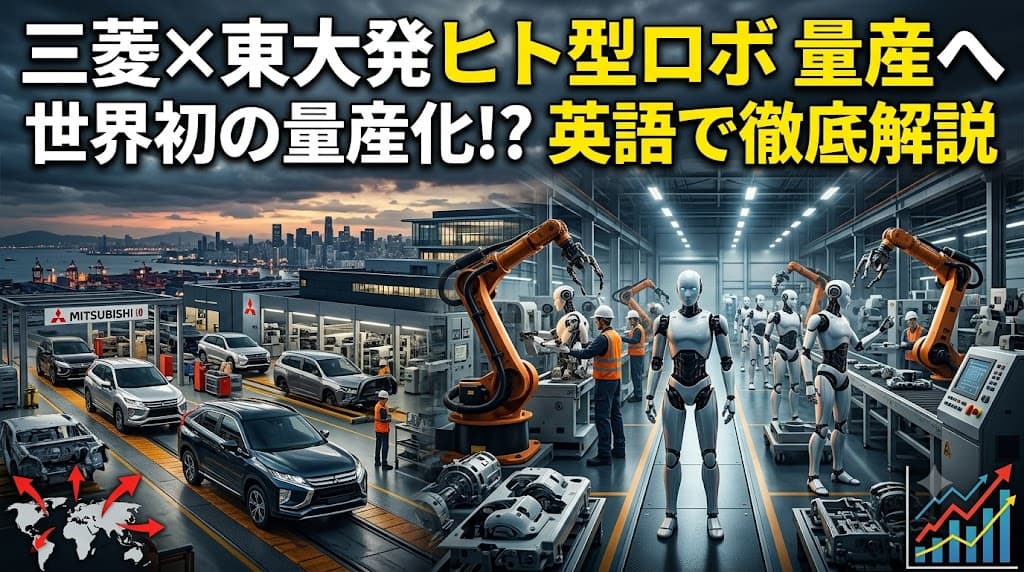 三菱自動車×東大発Highlandersのヒト型ロボット量産提携で学ぶビジネス英語教材