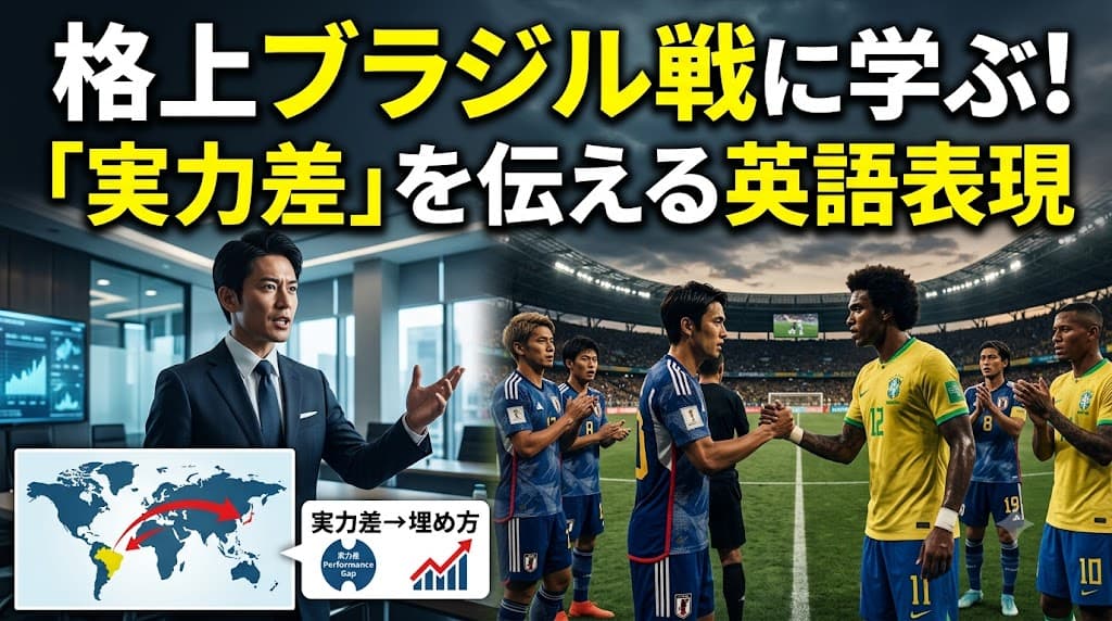 【ビジネス英語】W杯日本対ブラジルで学ぶ「実力差の埋め方」を伝える英語表現