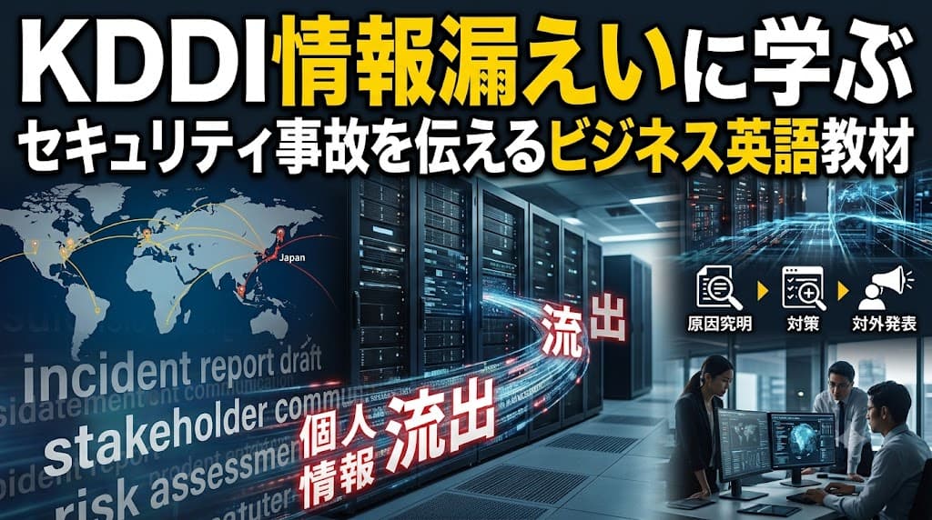 KDDI情報漏えいに学ぶ|セキュリティ事故を伝えるビジネス英語教材