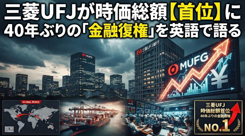 三菱UFJが時価総額首位に|40年ぶりの「金融復権」を英語で語るビジネス英語教材