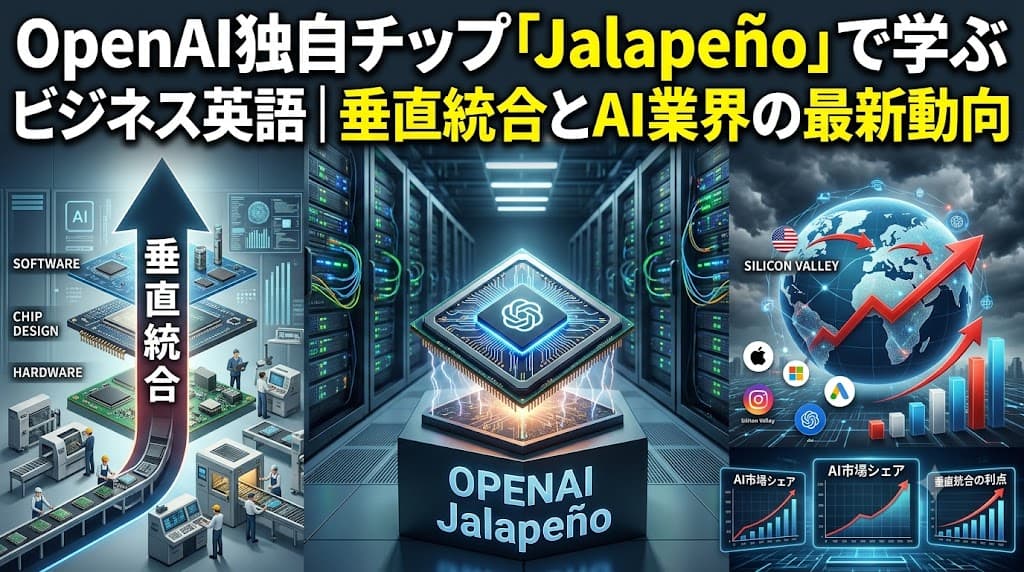 OpenAI独自チップ「Jalapeño」で学ぶビジネス英語|垂直統合とAI業界の最新動向