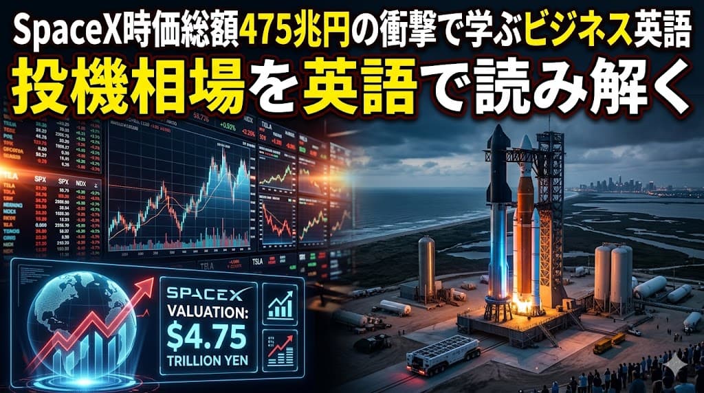 SpaceX時価総額475兆円の衝撃で学ぶビジネス英語|投機相場を英語で読み解く