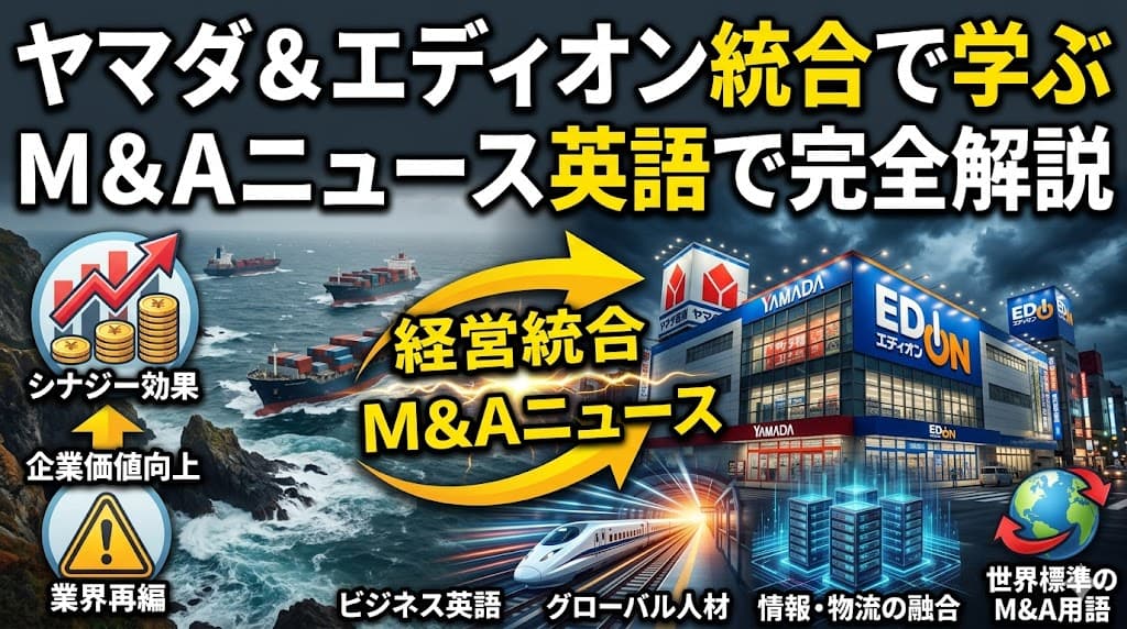 ヤマダHD・エディオン経営統合で学ぶビジネス英語|M&Aニュース英語学習教材